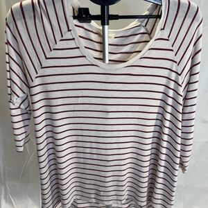Matilda Jane Burgundy and White Striped Long Sleeve Top